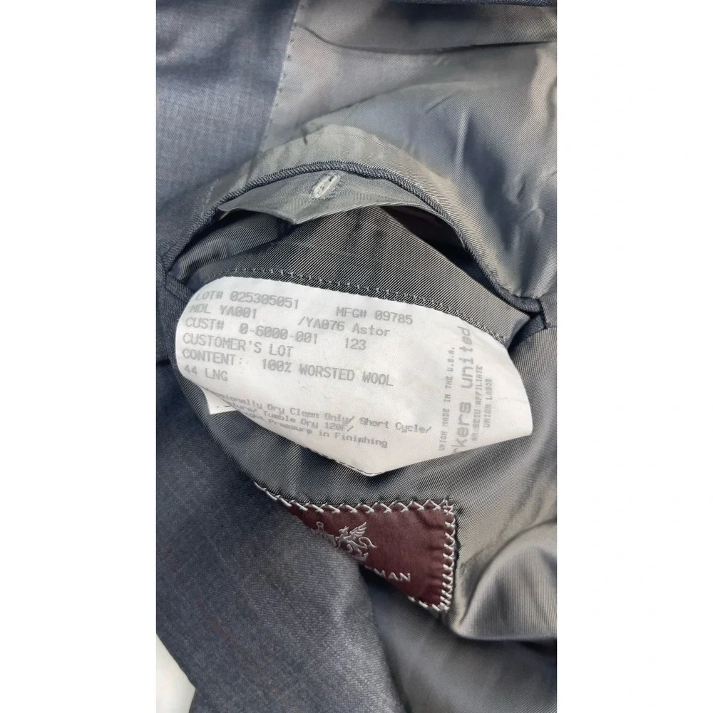 Hickey Freeman Loro Piana Blazer 44L Super 130s Tasmanian Worsted Wool Striped